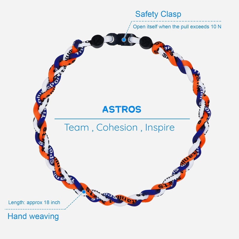 SUPBOMM Baseball Rope Necklaces, League Team Colors Braided Necklace, Baseball Team Gifts - Image 2